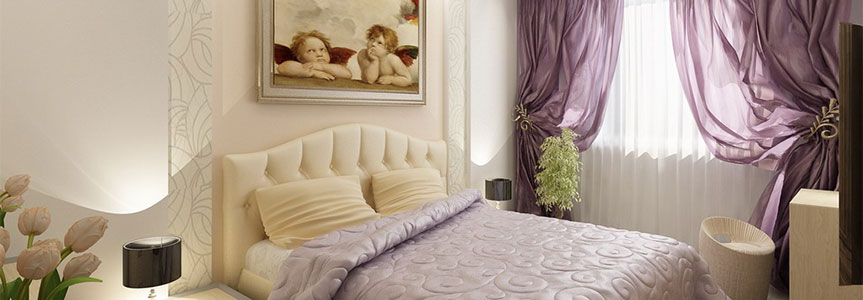 Пошив штор для спальни в романтическом стиле